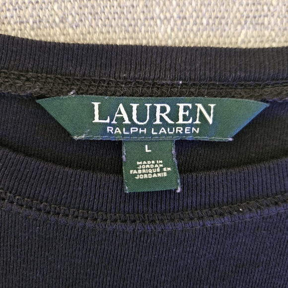 Ralph Lauren Black Zip Shoulder Long Sleeve Shirt Women's Large - Picture 5 of 6